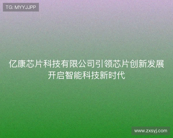 亿康芯片科技有限公司引领芯片创新发展开启智能科技新时代